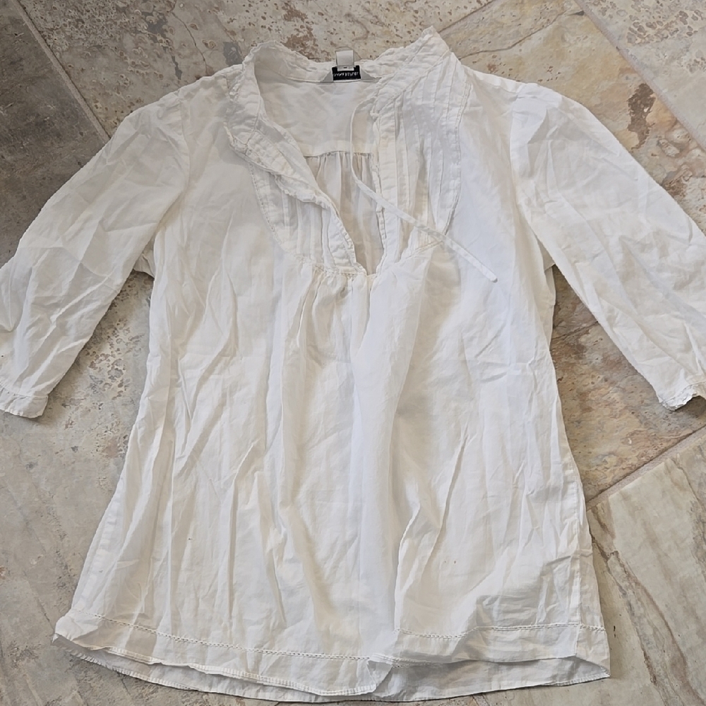 Banana Republic Ruffle Blouse White Xs Top
